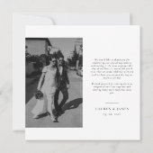 Formal Classic Wedding Photo Thank You Card Dankeskarte (Rückseite)