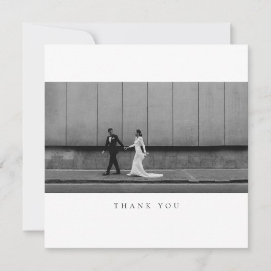 Formal Classic Wedding Photo Thank You Card Dankeskarte (Vorderseite)