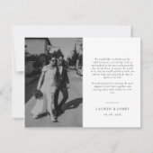Formal Classic Wedding Photo Thank You Card Dankeskarte (Rückseite)