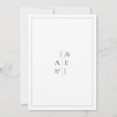 Formal Classic White Black Monogram Wedding Einladung (Rückseite)