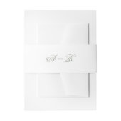 Formal Classic White & Sage Green Script Wedding Einladungsbanderole (Vorderseite Beispiel)