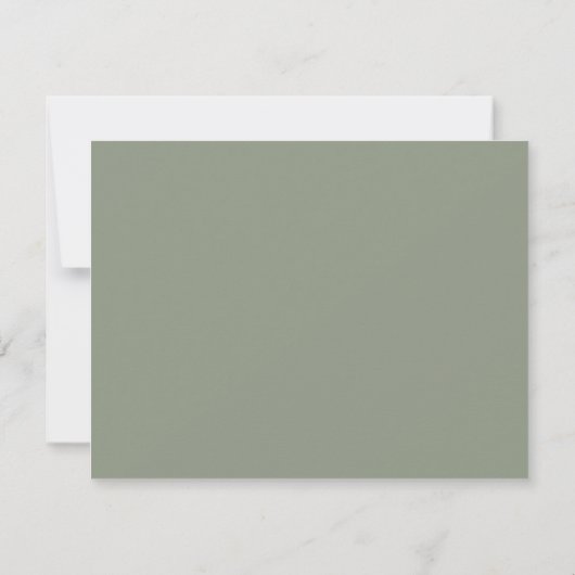 Formal Classy Sage Green Border Script Hochzeit RSVP Karte (Rückseite)