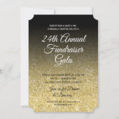 Formal Corporate Fundraiser Gold Glitzer Black Einladung (Vorderseite)