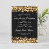 Formal Corporate Fundraiser Party Glitzern Gold Einladung (Stehend Vorderseite)