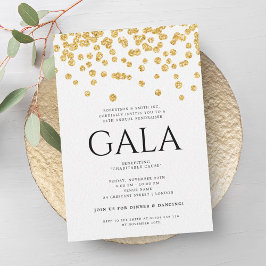 Formal Corporate Gala Ball Gold Glitzer Confetti Einladung