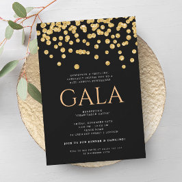 Formal Corporate Gala Ball Gold Glitzer Confetti Einladung
