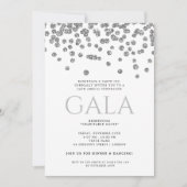 Formal Corporate Gala Ball Silver Glitzer Confetti Einladung (Vorderseite)
