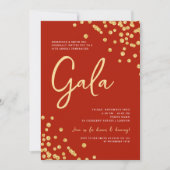 Formal Corporate Gala Gold Glitzer Confetti Red Einladung (Vorderseite)