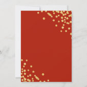 Formal Corporate Gala Gold Glitzer Confetti Red Einladung (Rückseite)