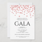 Formal Corporate Gala Rose Gold Glitzer Confetti Einladung (Vorderseite)