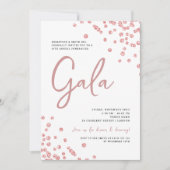 Formal Corporate Gala Rose Gold Glitzer Confetti Einladung (Vorderseite)