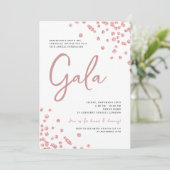 Formal Corporate Gala Rose Gold Glitzer Confetti Einladung (Stehend Vorderseite)
