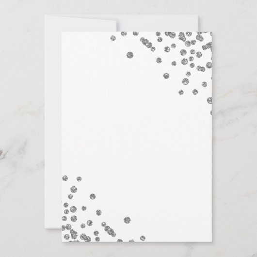 Formal Corporate Gala Silver Glitzer Confetti Einladung (Rückseite)