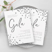 Formal Corporate Gala Silver Glitzer Confetti Einladung