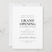 Formal Corporate Grand Opening Black & White Einladung (Vorderseite)