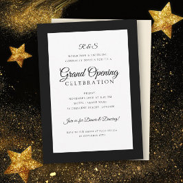 Formal Corporate Grand Opening Monogram Black Einladung