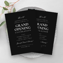 Formal Corporate Grand Opening Monogram Black Einladung