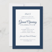 Formal Corporate Grand Opening Monogram Navy Einladung (Vorderseite)