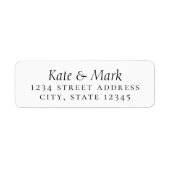 Formal Couple Names Wedding Rücksendeadresse (Vorne)