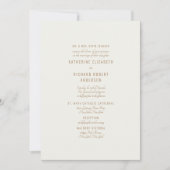 Formal Cream Gold Text Zwei Venue Bride Eltern Einladung (Vorderseite)