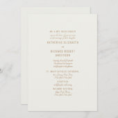 Formal Cream Gold Text Zwei Venue Bride Eltern Einladung (Vorne/Hinten)