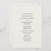 Formal Cream Two Venue Bride Eltern Einladung (Vorne/Hinten)