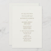 Formal Cream Two Venue Bride Eltern Einladung (Vorne/Hinten)