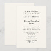 Formal Cream Wedding Bride Eltern Einladung (Vorne/Hinten)