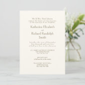 Formal Cream Wedding Bride Partys II Einladung (Stehend Vorderseite)