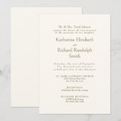 Formal Cream Wedding Bride Partys II Einladung (Vorne/Hinten)