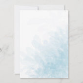 Formal Cyan Blue Watercolor Einladung zur Hochzeit (Rückseite)