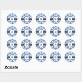 Formal Damask Monogram Runder Aufkleber (Blatt)