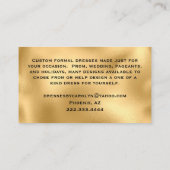Formal Dress Wedding Seamstress Business Card Visitenkarte (Rückseite)
