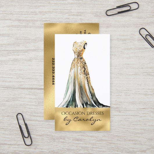 Formal Dress Wedding Seamstress Business Card Visitenkarte (Vorderseite/Rückseite Beispiel)