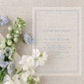 Formal Dusty Blue Classic Script Wedding Acryleinladungen