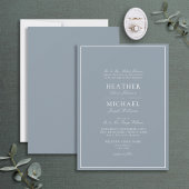 Formal Dusty Blue Classic Script Wedding Einladung