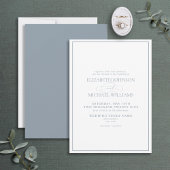Formal Dusty Blue Classic Script Wedding Einladung