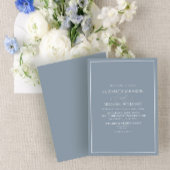 Formal Dusty Blue Classic Script Wedding Einladung