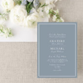 Formal Dusty Blue Classic Script Wedding Einladung