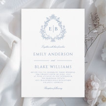 Formal Dusty Blue Monogram Wedding Wappen
