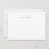 Formal Dusty blue  Script Two Border Stationery Mitteilungskarte (Vorderseite)