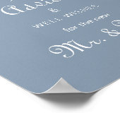 Formal Dusty Blue Wedding Advice und Brunnen Wünsc Poster (Ecke)