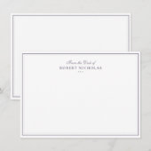 Formal Dusty Mauve Script Two Border Stationery Mitteilungskarte (Vorne/Hinten)