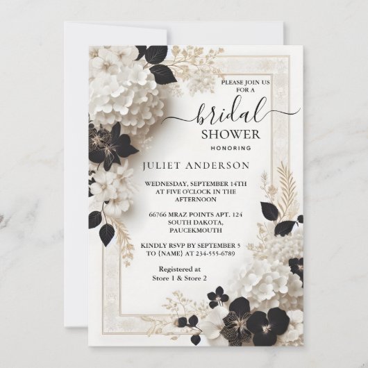 Formal einfaches klassisches Brautparty Einladung (Vorderseite)