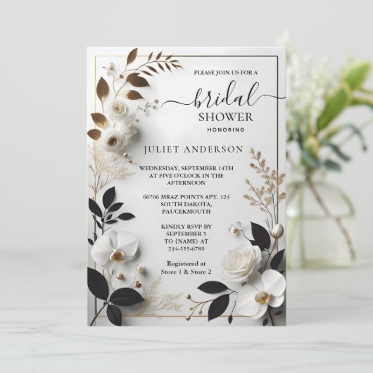 Formal einfaches klassisches Brautparty zulassen Einladung (Stehend Vorderseite)