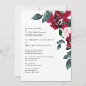 Formal Elegan Rote Rose Floral Wedding Einladung (Vorderseite)