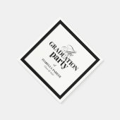 Formal Elegant Black and White | Graduation Party Serviette (Ecke)