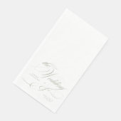 Formal Elegant Calligraphy Sage Green Wedding Serviette (Ecke)