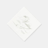 Formal Elegant Calligraphy Sage Green Wedding Serviette (Ecke)