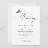 Formal Elegant Calligraphy Tuxedo The Wedding Einladung (Vorderseite)